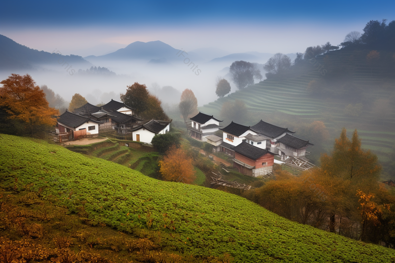 古村世界文化遗产清早风景秀丽实拍摄影图,高清,摄影图,摄影图片,图片大全,摄影图免费下载